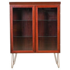 Skovby Danish Modern Rosewood Lighted Bookcase Cabinet, Circa 1970s