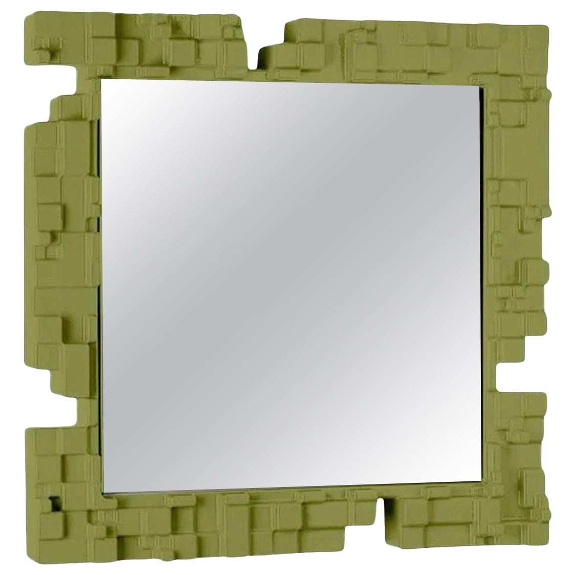 Pixel Lime Green Wall Mirror by Studio Tonino For Sale