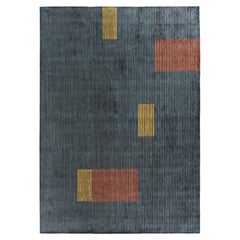 Alfombra rectangular gris oscuro L2 Lines 240 en viscosa tejida a mano by Mohebban