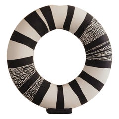 Vase ceramic hand painted limited edition black and white - Vacuum