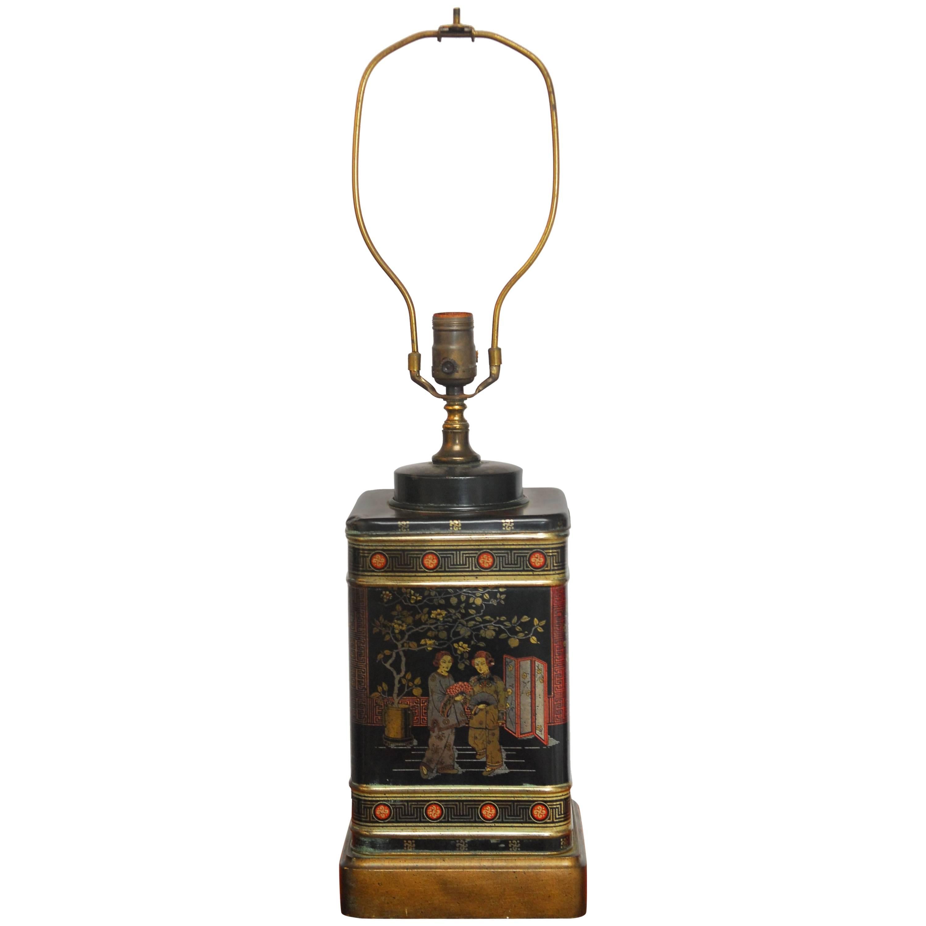 Chinese Tea Canister Table Lamp by Frederick Cooper