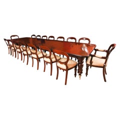 Antique 15ft William IV Extending Dining Table & 16 chairs 19th Century