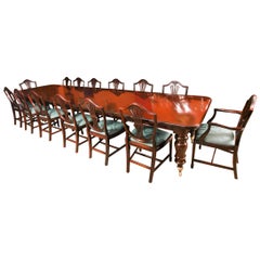 Antique 15ft Extending Dining Table & 14 chairs 19th Century