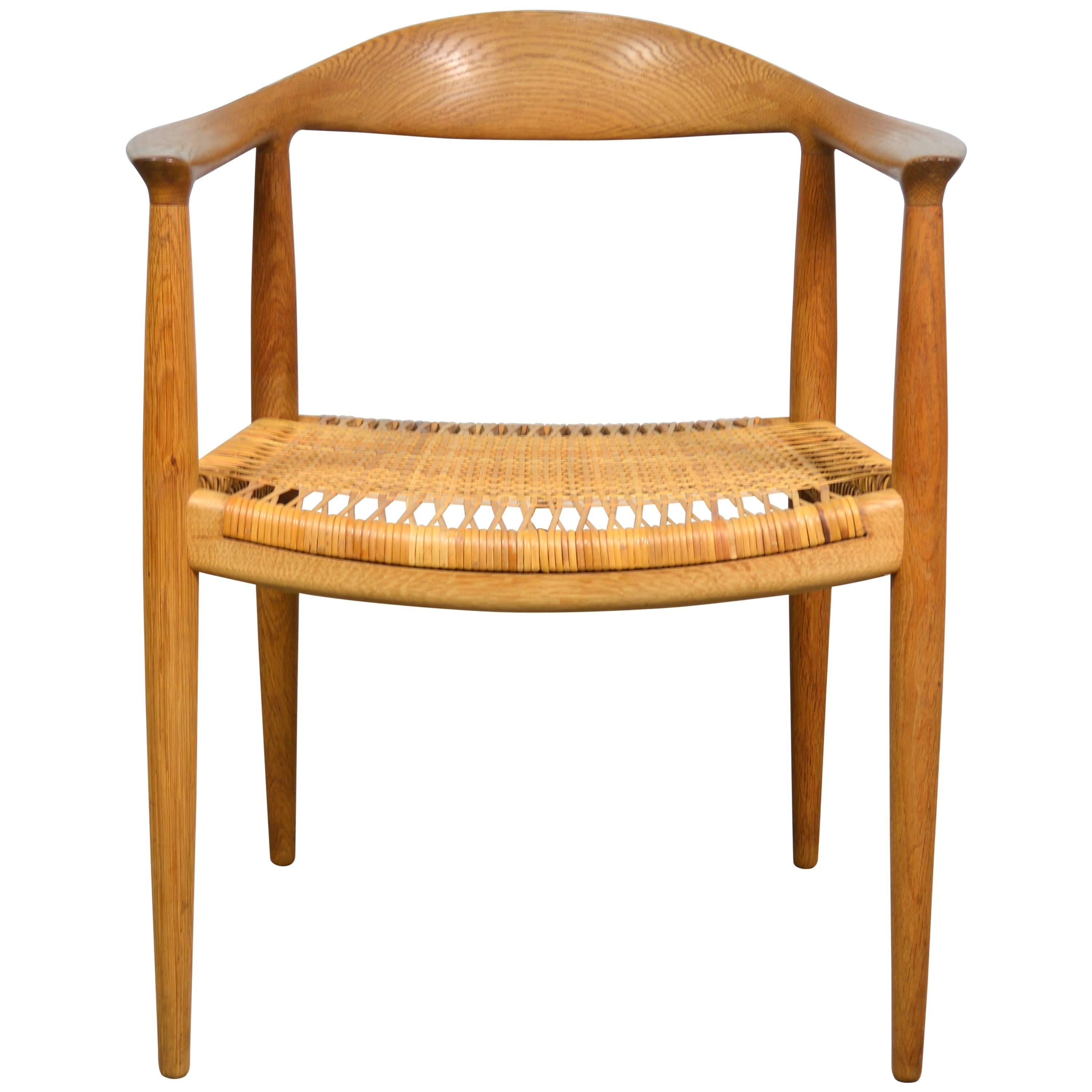 Hans Wegner "Round" Chair in Oak and Cane