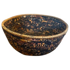 Antique Handmade stitched Fabric Basket