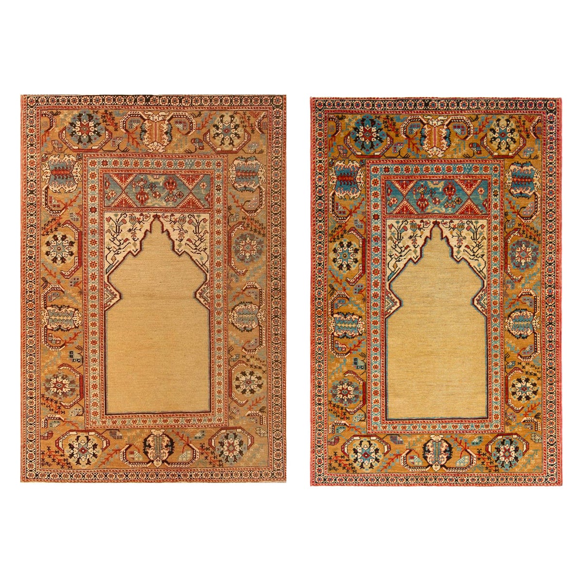 Nueva alfombra otomana de lana roja y cobre de Rug & Kilim