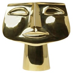 “Máscara de Niño” Brass Head Sculpture by Joaquin Tinta