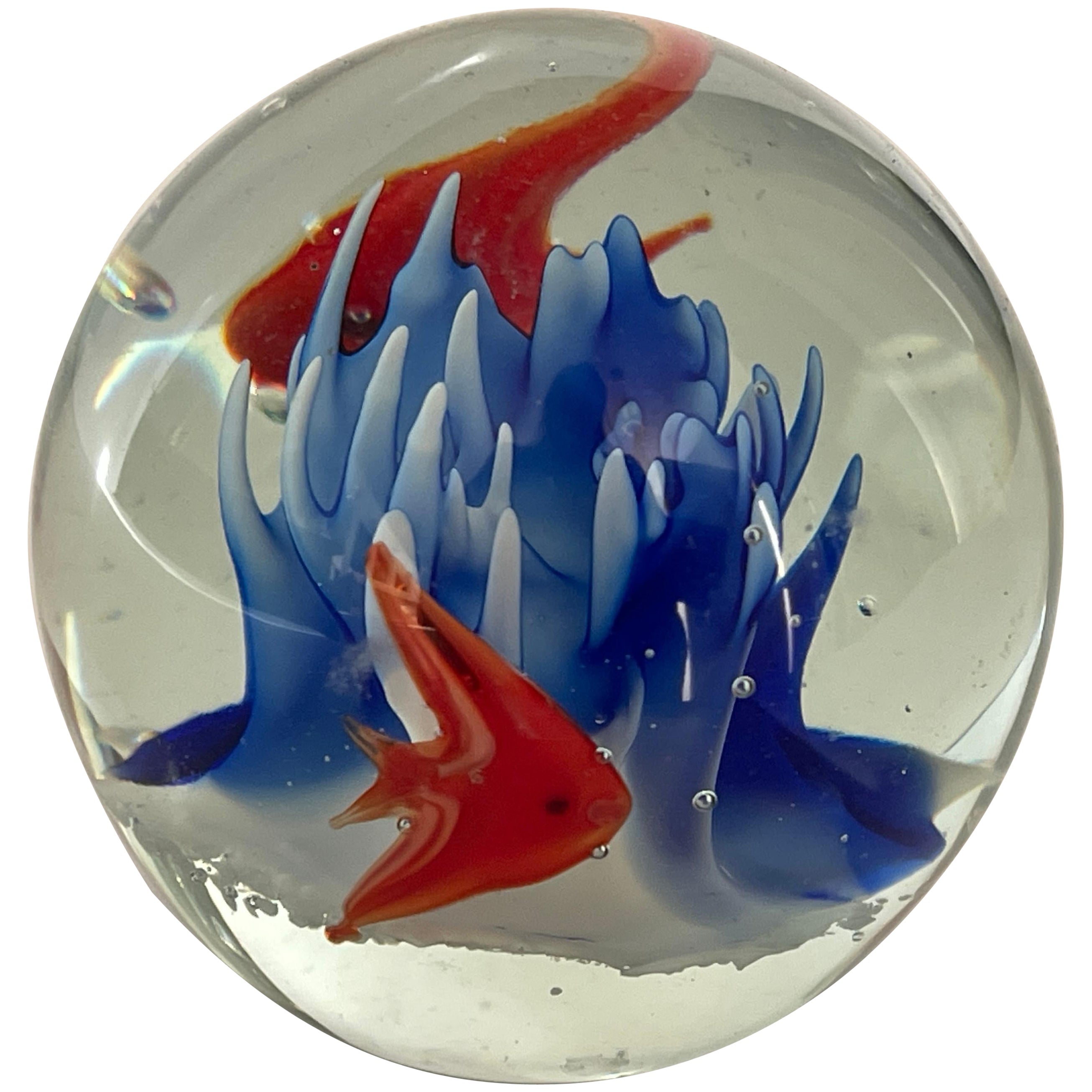 Cenedese Italian Glass Fish Aquarium Paperweight