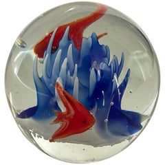 Cenedese Italian Glass Fish Aquarium Paperweight