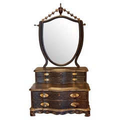 19th Century China Trade Lacquered Dressing Mirror