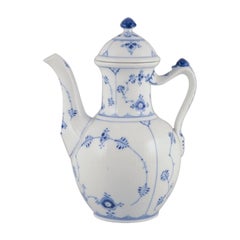 Cafetera Royal Copenhagen Azul Acanalada Lisa pintada a mano.