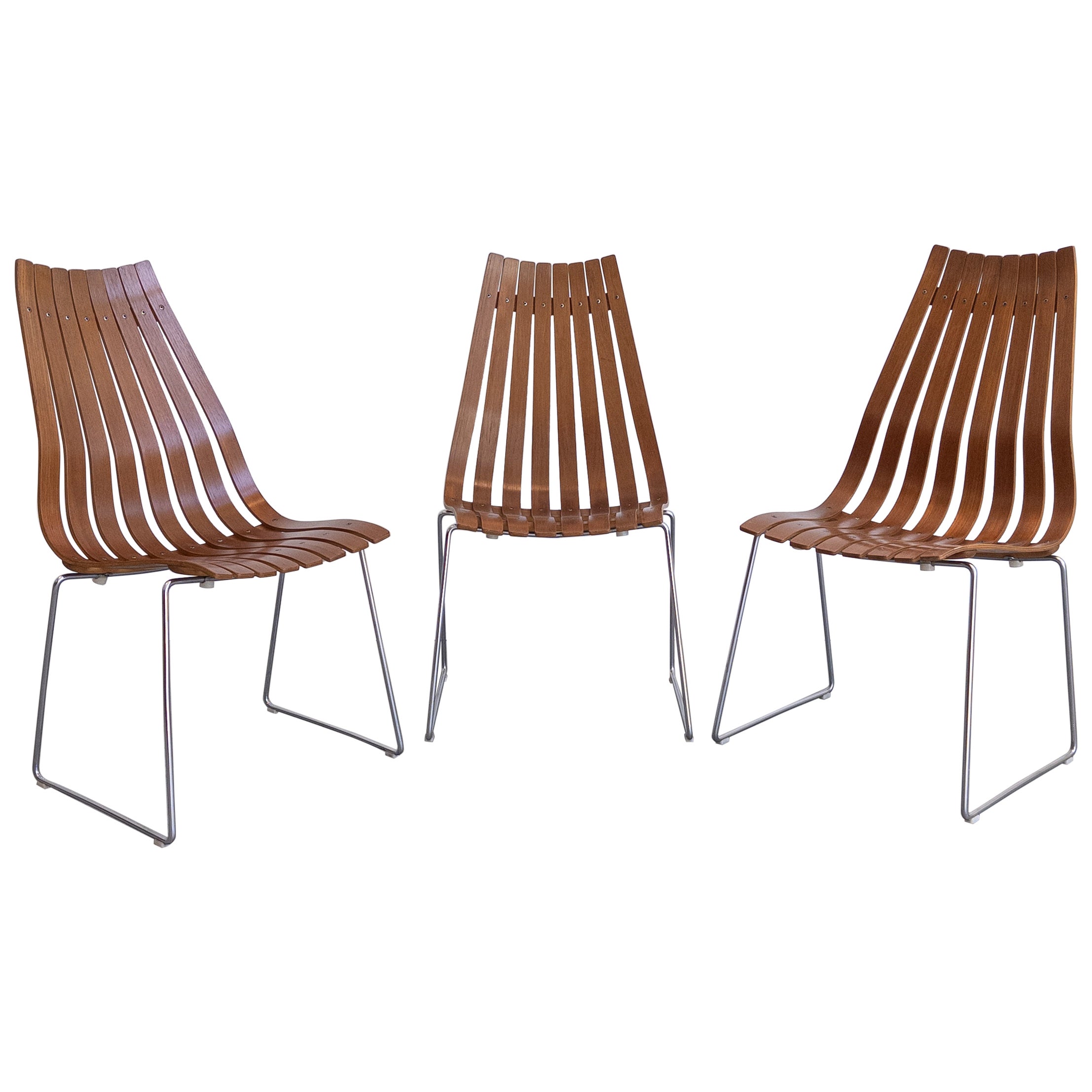 Set of 3 'Scandia' Chairs by Hans Brattrud for Hove Mobler, 1960