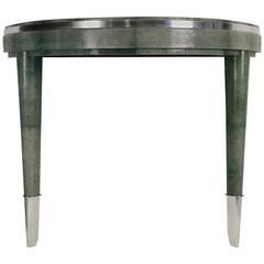 Vintage Half-Moon Console Table, Shagreen, 1970