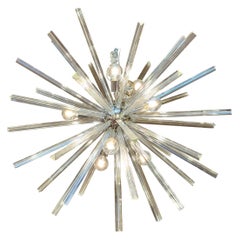 Monumental 52" Italian Venini Murano Glass Sputnik 8 Light Chandelier