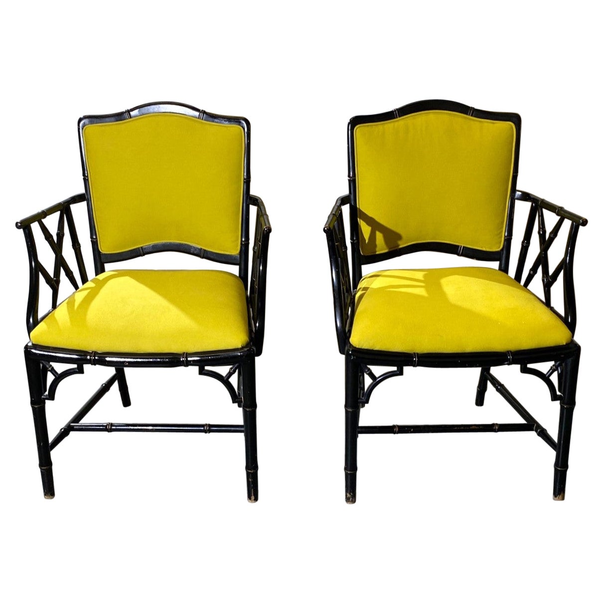 Fax-Bamboo Armchairs Set of 2