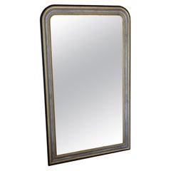 Antique 19th Century Very Large Quality Ebonised Silver Gilt Floor Wall Mirror
