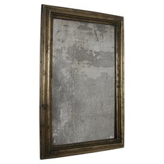 Unusually Small 19Th C. French Brass Bistro Mirror