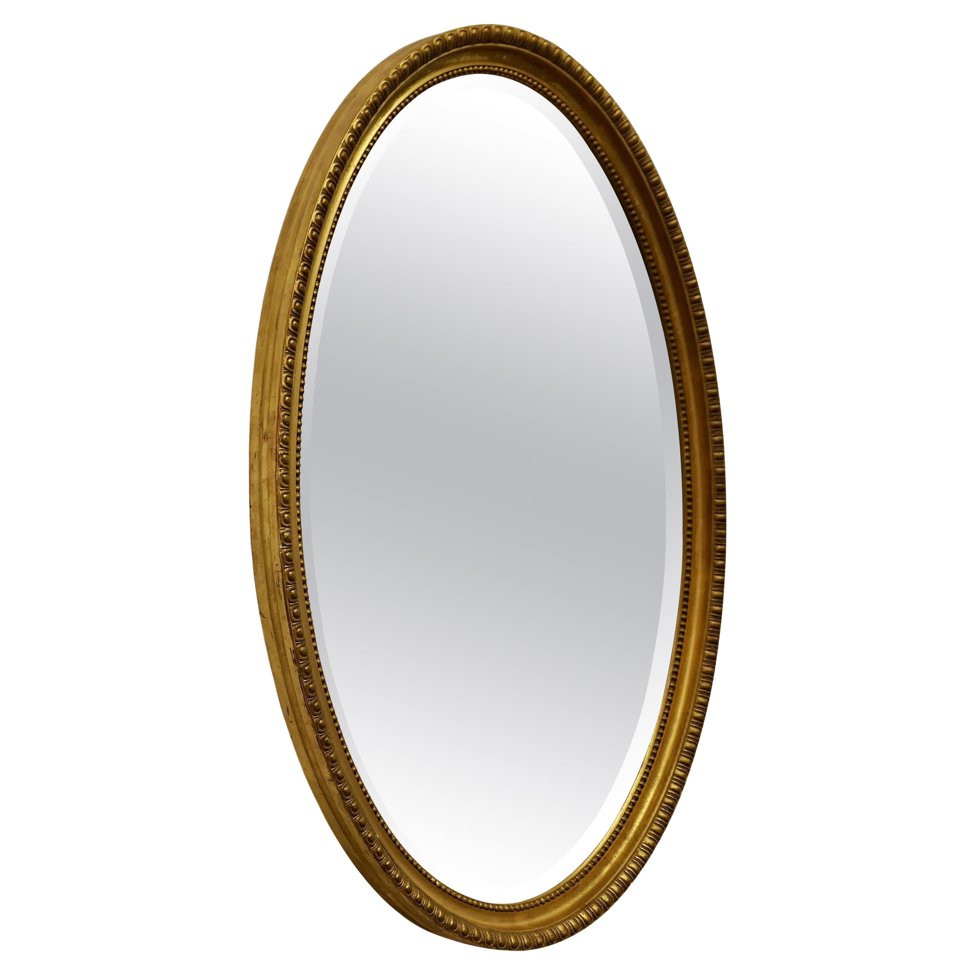 Magnífico Espejo de Pared Dorado Ovalado Decorativo Grande en venta
