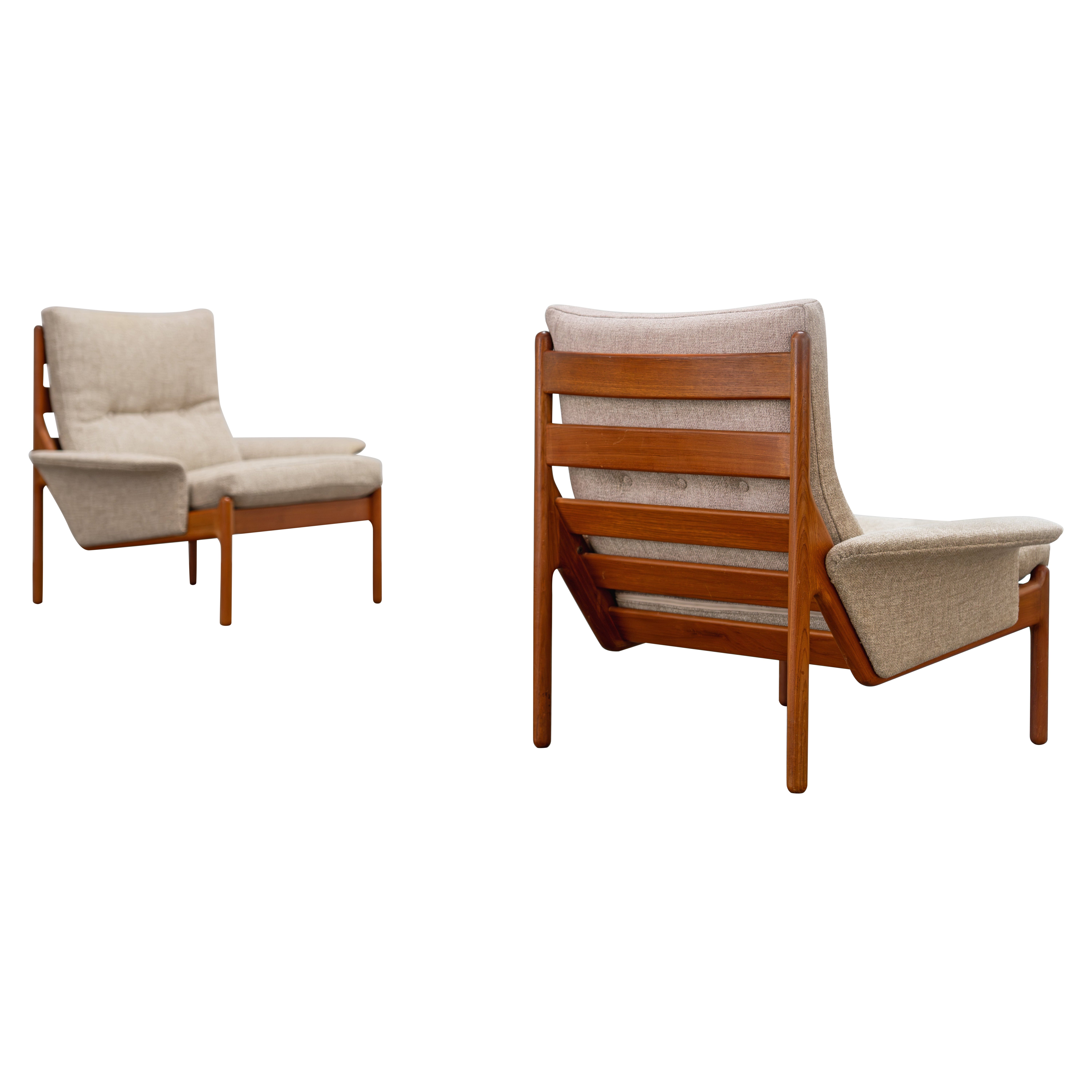 Pair of Lounge Chairs by Illum Wikkelsø for C F Christensen Silkeborg, 1972