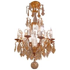 French Maison Baccarat Louis XV Style Ormolu and Crystal Chandelier