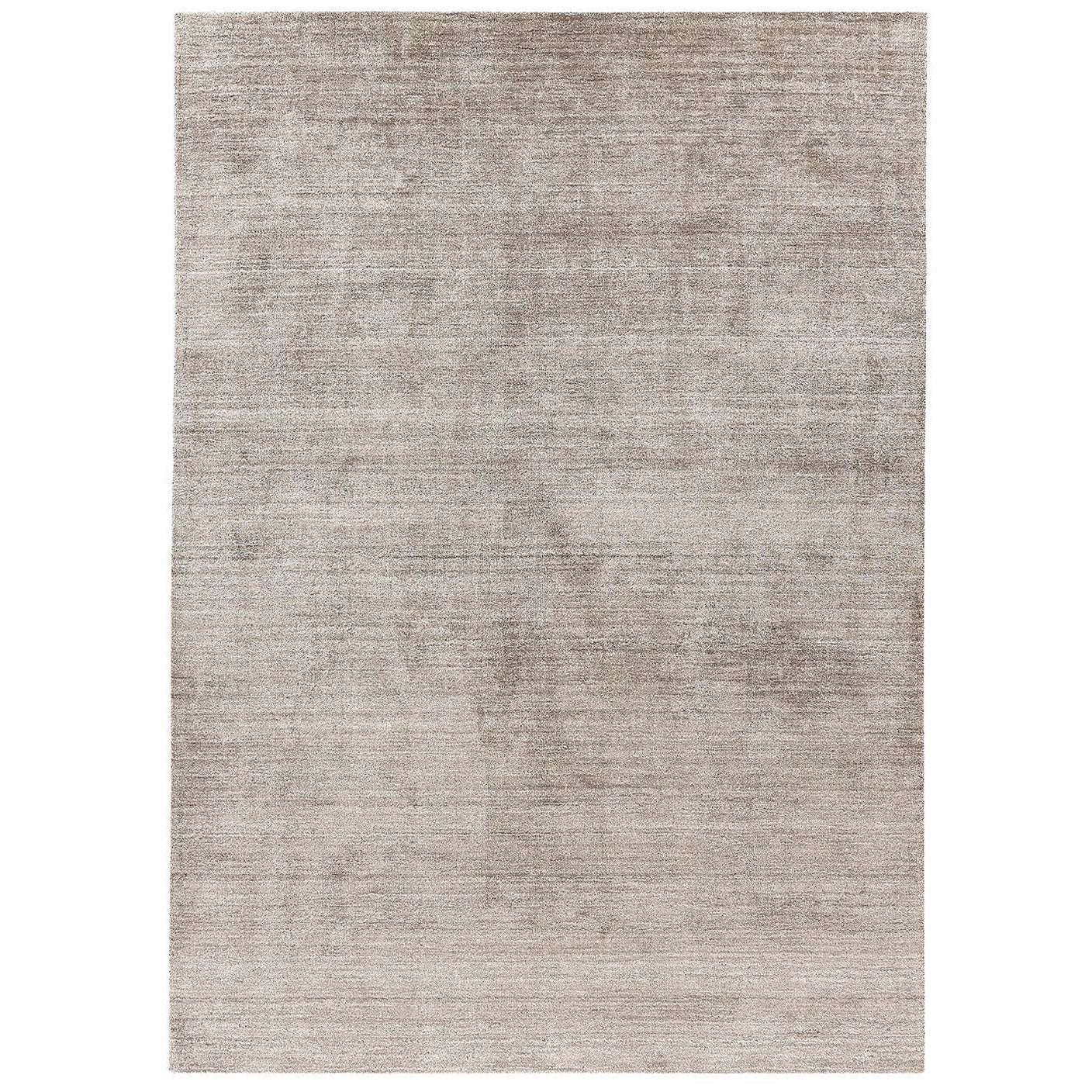 Alfombra rectangular Artisan Greige Pure 250 de seda de bambú tejida a mano by Mohebban