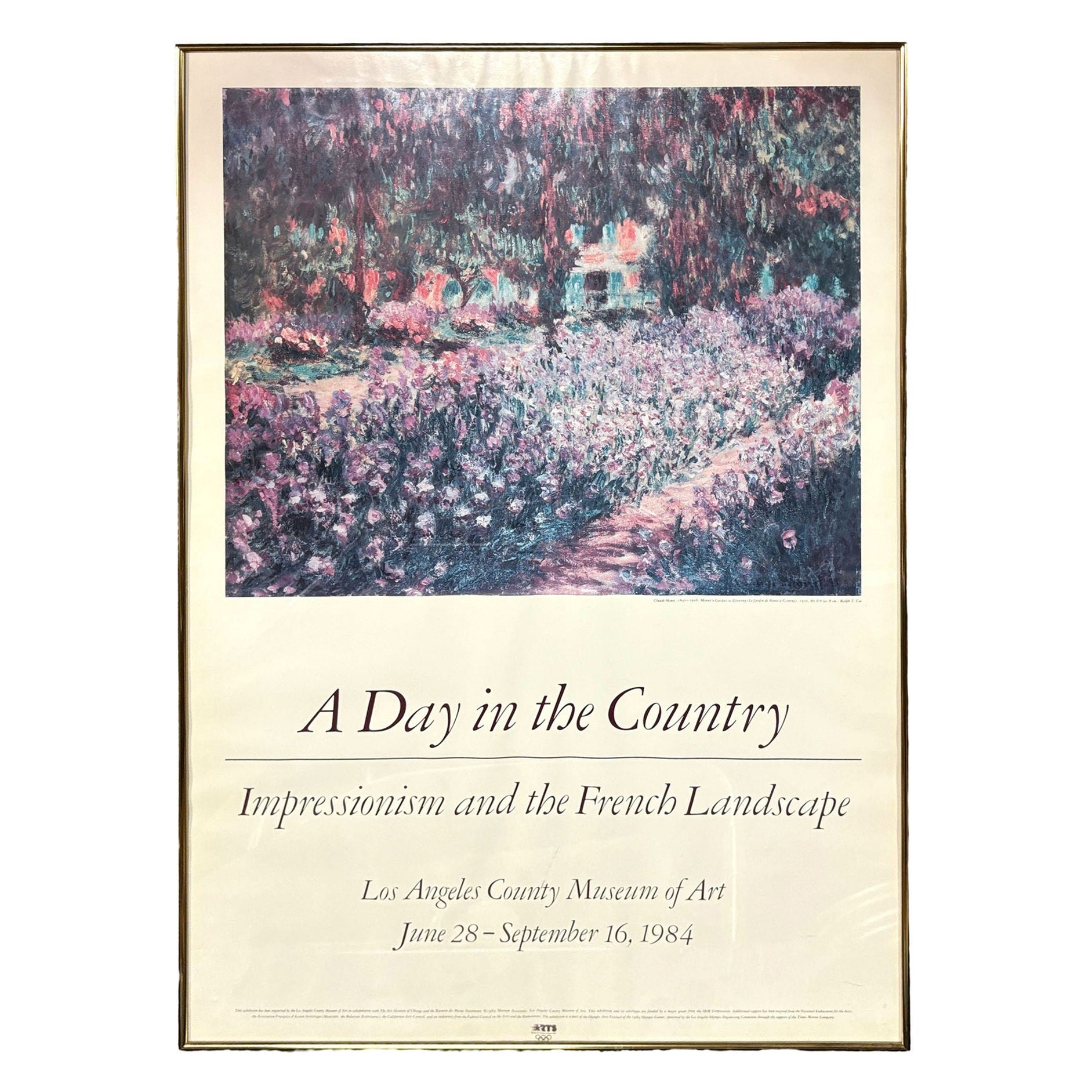 1984 “A Day in the Country” Impressionism LACMA Exhibition Poster w Claude Monet For Sale
