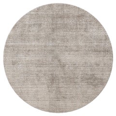 Alfombra redonda Artisan Greige Cord Pure 300 de seda de bambú tejida a mano by Mohebban