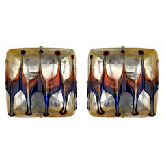 Pair of Sconces Harlequin Murano Glass. Italy, 1970s
