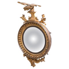 Regency Giltwood Circular Convex Mirror