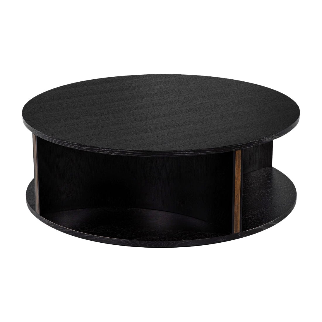 Modern Round Ebonized Oak Coffee Table