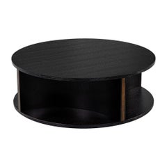 Modern Round Ebonized Oak Coffee Table