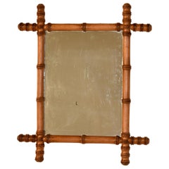 Circa 1900 French Faux Bamboo Mirror