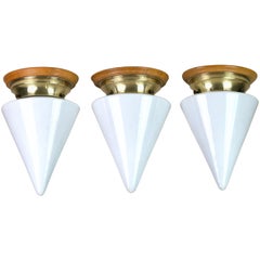 Antique Set of three Art-deco ceiling lamps