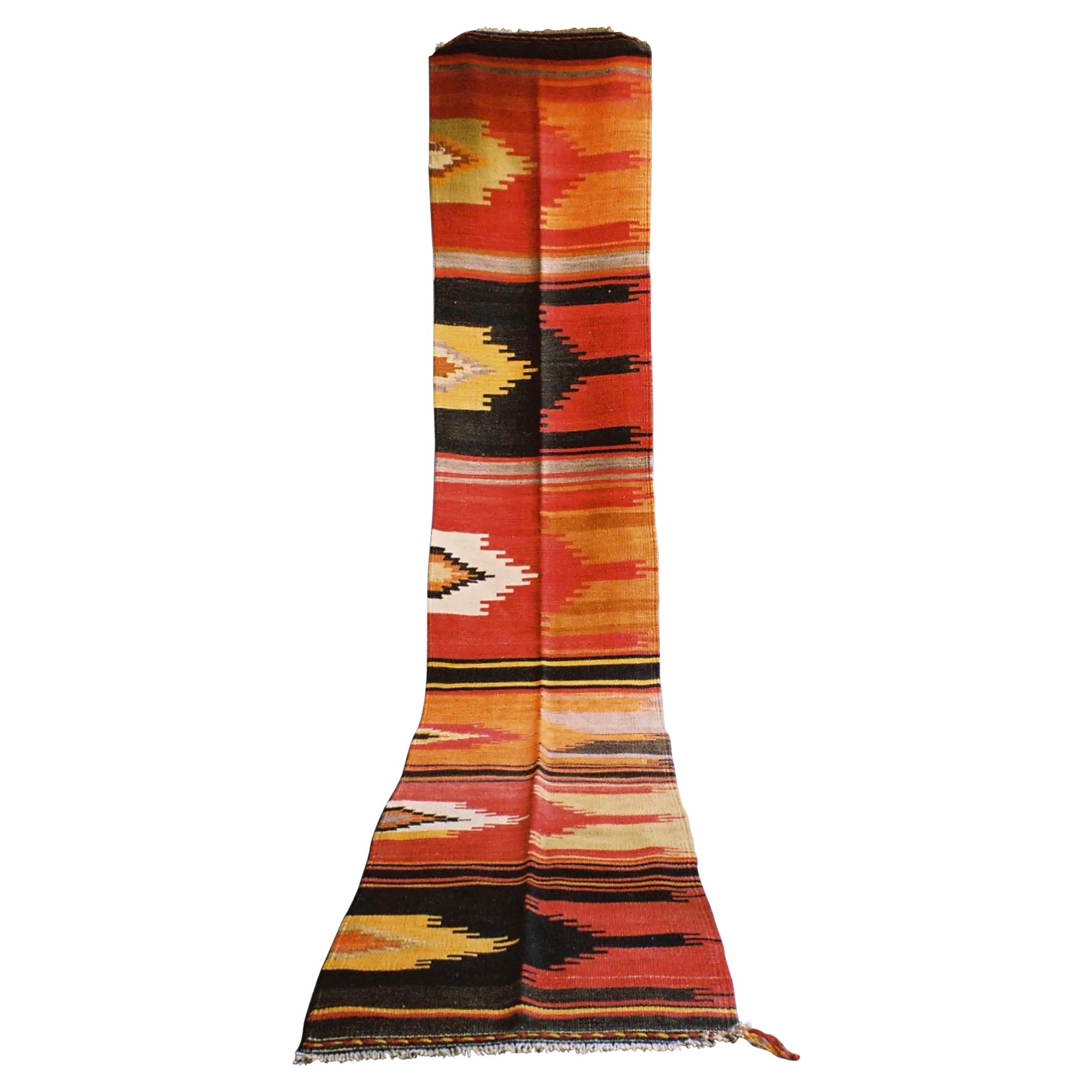 Late 20th Century Multicolored Turkish Runner For Sale