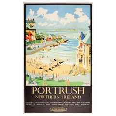 Original Vintage British Railways Travel Poster Portrush Northern Ireland