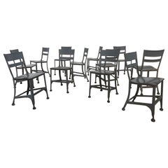 Six Toledo Steel Dining Chair, Industrial, USA, Stunning Patina
