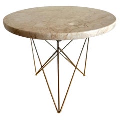 Travertine Side Table by Martin Perfit for Rene Brancusi.