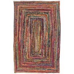 Mid-20th Century Handmade American Braided Accent Rug
