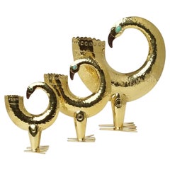 Esculturas de flamencos de latón de Joaquin Tinta - Set de 3