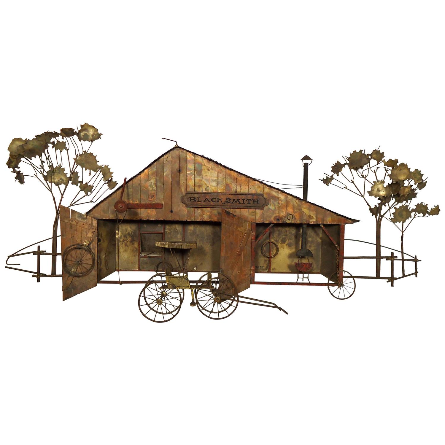 MidCentury Brass Wall Art by C. Jere For Sale at 1stdibs