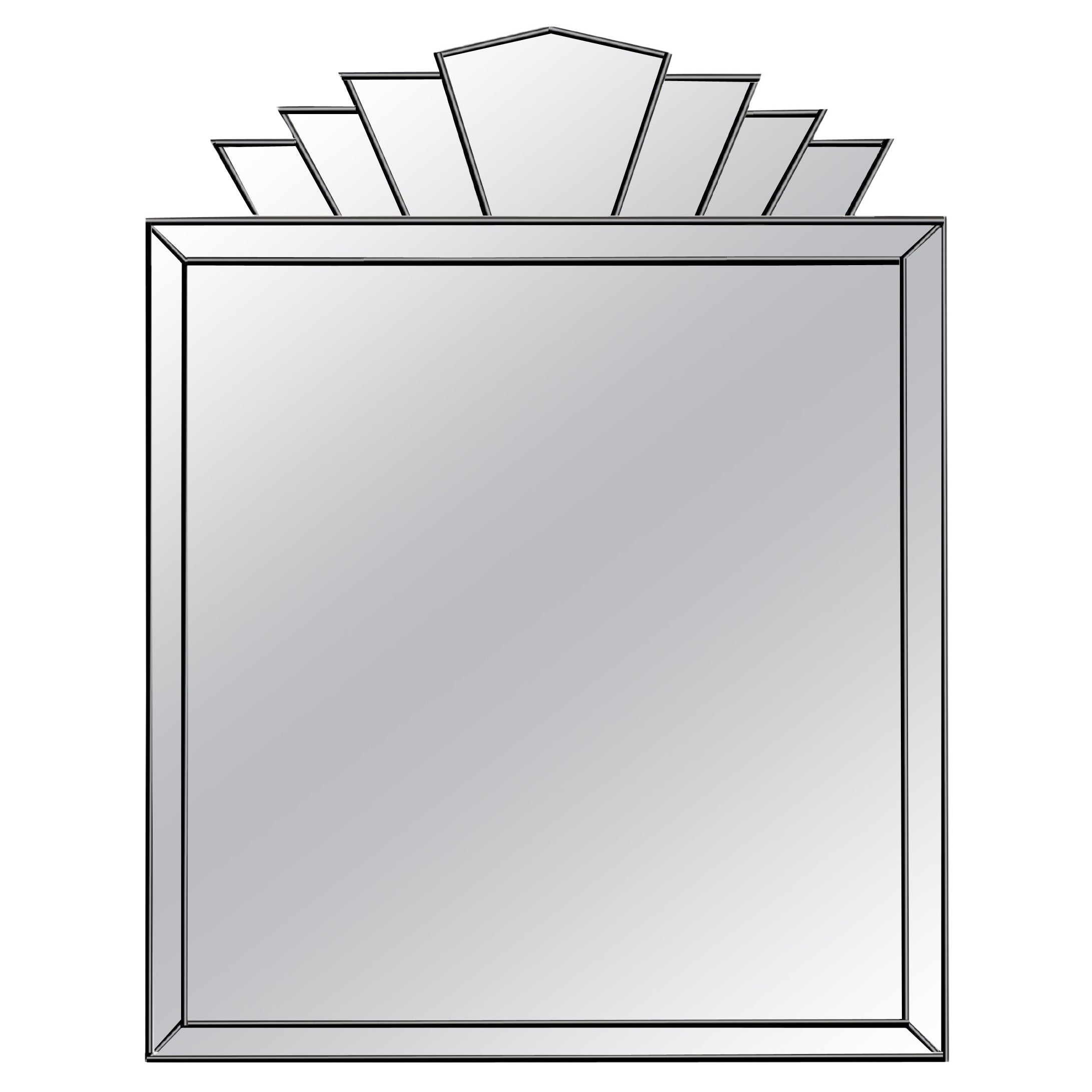 Art Deco Mirror "El Reinado" en Negro