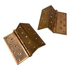 D. H. A. Co. 1877 Coppia di cerniere angolari per porte in bronzo pesante