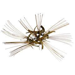 Large Brutalist Abstract Brass and Bronze Wall Sculpture