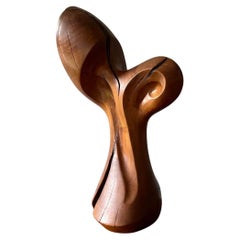 Sculpture moderniste en bois à forme libre des années 1970 en Wood Wood