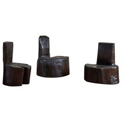 Black Primitive Log chairs