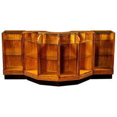 circa 1920 Art Deco Lighted Oak Display Counter