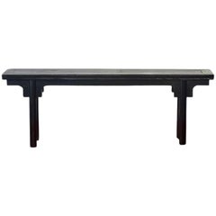 Antique Chinese Black Lacquered Bench