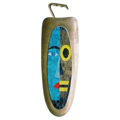 Mexican "Vida y Muerte" Modernist Face Mosaic Tray attributed to Salvador Teran