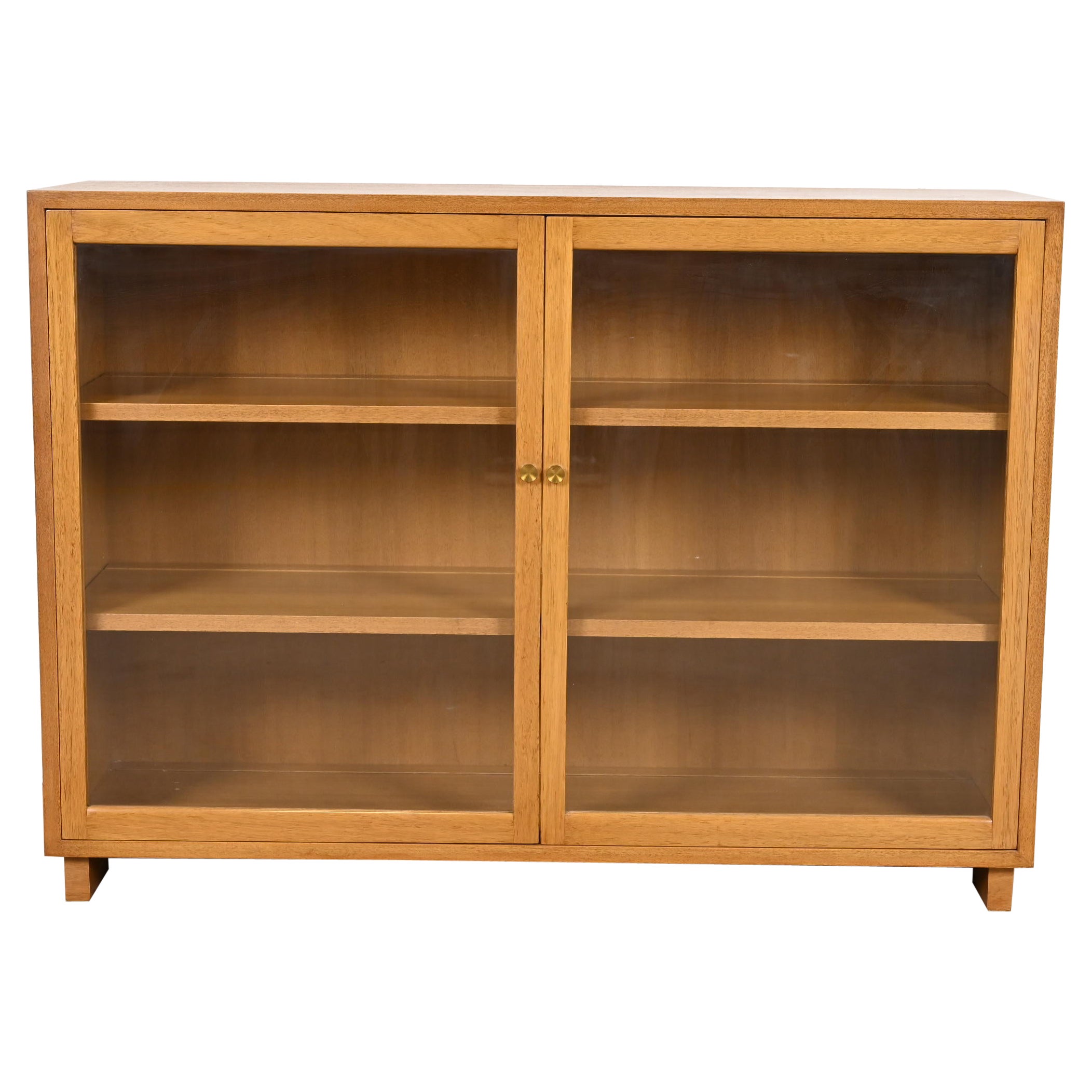 Edward Wormley for Dunbar Mid-Century Modern Mahogany Glass Front Bookcase