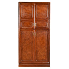 John Widdicomb Hollywood Regency Chinoiserie Burl Wood Armoire Dresser Or Chest